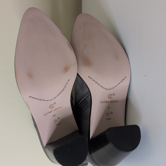 Corso Como Size 6.5 Hurray Dusted Metallic Gunmetal Heeled Boots, NEW - Picture 12 of 15